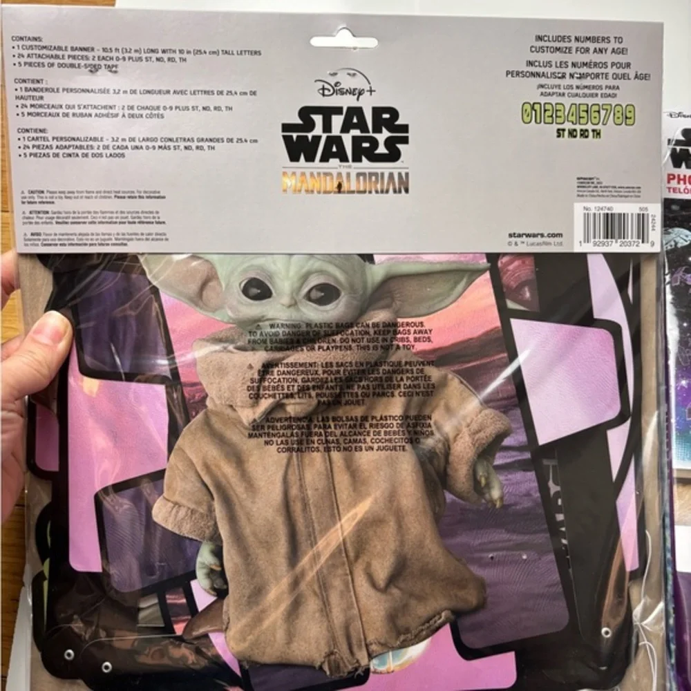 Star Wars Mandalorian‎ birthday banner and backdrop